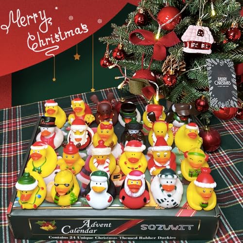 SQZUWIT Advent Calendar 2025, Rubber Duckies 24 Days Surprises Gift for Kids Toddlers Boys Girls, Christmas Holiday Countdown Gift for 3-8 Year Old Children Teens - Image 2