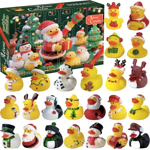 SQZUWIT Advent Calendar 2025, Rubber Duckies 24 Days Surprises Gift for Kids Toddlers Boys Girls, Christmas Holiday Countdown Gift for 3-8 Year Old Children Teens - Image 1