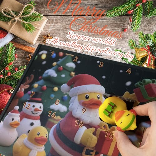 SQZUWIT Advent Calendar 2025, Rubber Duckies 24 Days Surprises Gift for Kids Toddlers Boys Girls, Christmas Holiday Countdown Gift for 3-8 Year Old Children Teens - Image 3