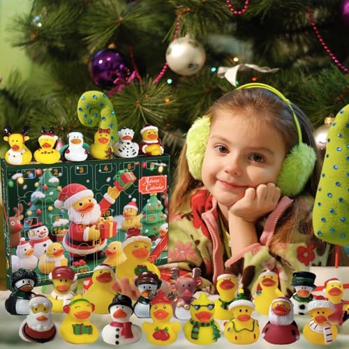 SQZUWIT Advent Calendar 2025, Rubber Duckies 24 Days Surprises Gift for Kids Toddlers Boys Girls, Christmas Holiday Countdown Gift for 3-8 Year Old Children Teens - Image 5