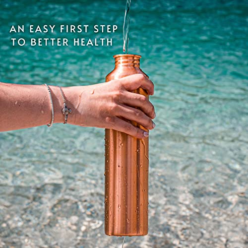 Kosdeg Copper Water Bottle - 34oz Vintage Modern Design - An Ayurvedic Pure Copper Vessel For Drinking- Drink More Water, Lower Your Sugar Intake And Enjoy The Health Benefits Immediately - Image 2