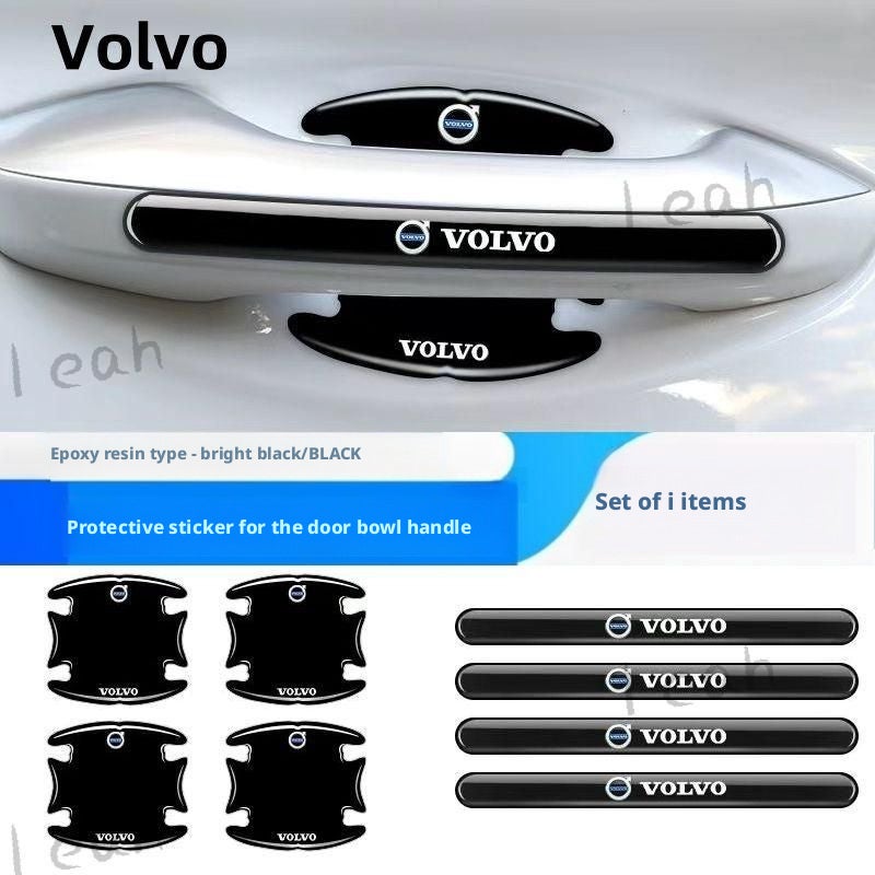 8PCS Volvo Door Handle Protective Film Sticker (Silver-Dark Blue) - Image 1