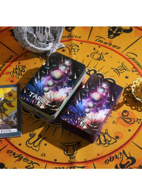 跨境热销Tarot铁盒塔罗牌oracle神谕卡烫金桌游卡牌卡游现货批发-颜色:Planet
