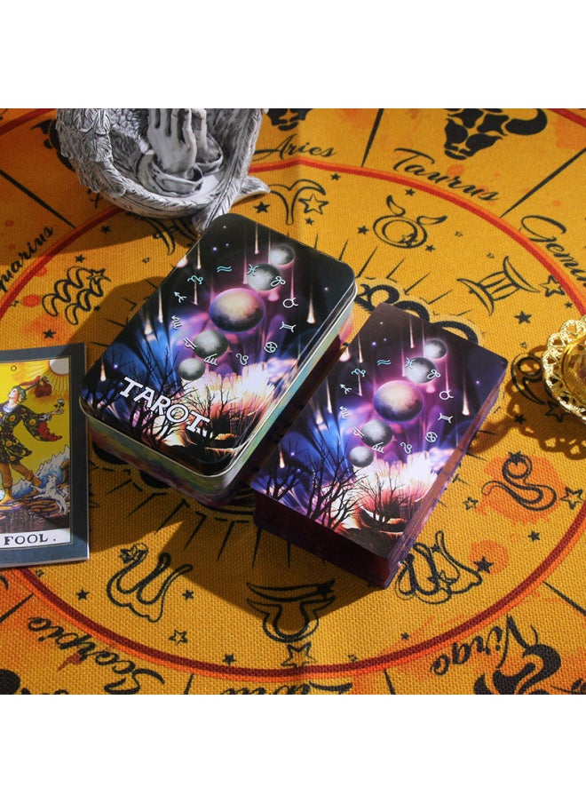 null - 跨境热销Tarot铁盒塔罗牌oracle神谕卡烫金桌游卡牌卡游现货批发-颜色:Planet - Image 1