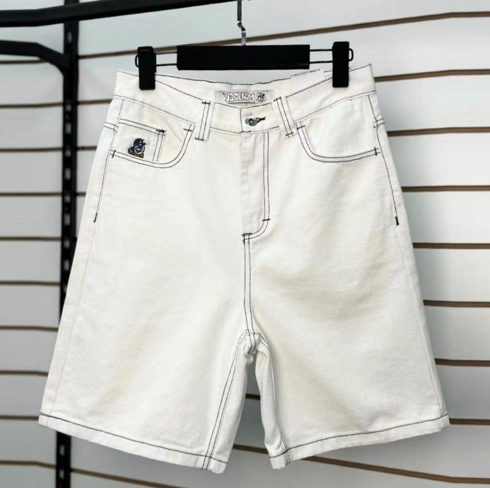 Fashion Brand Polar Big Boy Hip-Hop Wide-Leg Denim Shorts Men'S Fashionable Loose Casual Five-Point Jeans - Image 1