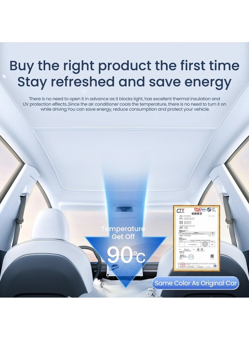 AROAQ Suitable for Tesla Model Y/3 Ice Crystal Sunshade Roof Skylight Panel Side Window Insulation Privacy Sun Pprotection Sun Shade - Image 4
