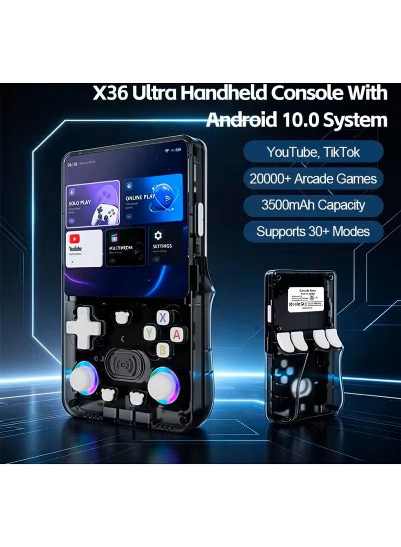 بلو فاير وحدة تحكم ألعاب محمولة ريترو X36 Ultra | جهاز ألعاب محمول بشاشة IPS HD مقاس 4.2 بوصة، نظام Android 10 ثنائي، أكثر من 20000 لعبة مدمجة، اتصال WiFi للألعاب متعددة اللاعبين، بلوتوث، بطارية قابلة لإعادة الشحن، مشغل ألعاب أركيد كلاسيكي للترفيه المنزلي والسفر - Image 4