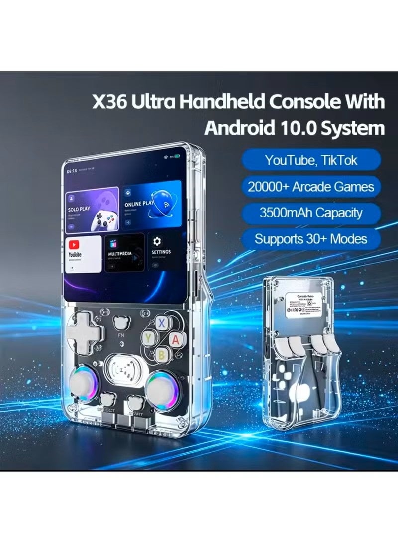بلو فاير وحدة تحكم ألعاب محمولة ريترو X36 Ultra | جهاز ألعاب محمول بشاشة IPS HD مقاس 4.2 بوصة، نظام Android 10 ثنائي، أكثر من 20000 لعبة مدمجة، اتصال WiFi للألعاب متعددة اللاعبين، بلوتوث، بطارية قابلة لإعادة الشحن، مشغل ألعاب أركيد كلاسيكي للترفيه المنزلي والسفر - Image 2