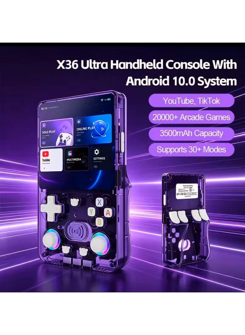 بلو فاير وحدة تحكم ألعاب محمولة ريترو X36 Ultra | جهاز ألعاب محمول بشاشة IPS HD مقاس 4.2 بوصة، نظام Android 10 ثنائي، أكثر من 20000 لعبة مدمجة، اتصال WiFi للألعاب متعددة اللاعبين، بلوتوث، بطارية قابلة لإعادة الشحن، مشغل ألعاب أركيد كلاسيكي للترفيه المنزلي والسفر - Image 3