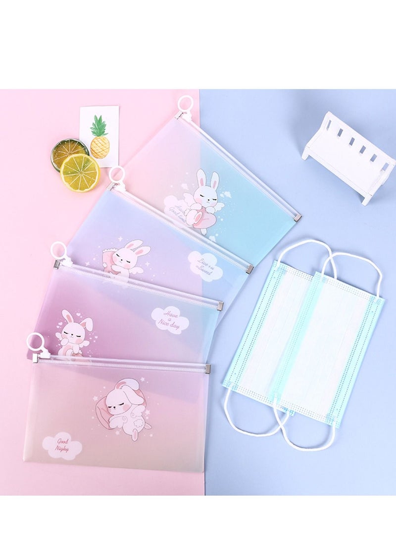 Y&D 4 Pack Portable Face Cover Storage Bag Clip Box Case Holder Keeper with Zipper, Container Organizer Mini Travel Cosmetic Shhh! Unicorn 8.7 x 5 inch - Image 1