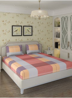 Status Contract Spring Summer Collection-Cotton Rich Double Bedsheet with 2 Pillow Covers for Bed Room, Home, Hotel-120 GSM, 210 X 215 Cm  - Image 2