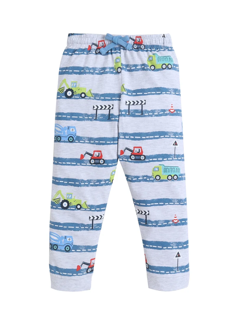 Victor And Jane  Boys Car Print Cotton Pajama Set – T-Shirt & Full Pants Nightwear for Men | Best Price UAE