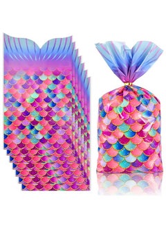 50 Pack Mermaid Party Favor Bags Mermaid Candy Bags Under the Sea Party Supplies Goodie Bags Birthday Party Supplies Gift Bags for Kids Favor Goodie Gift Bags for Birthday Theme Party