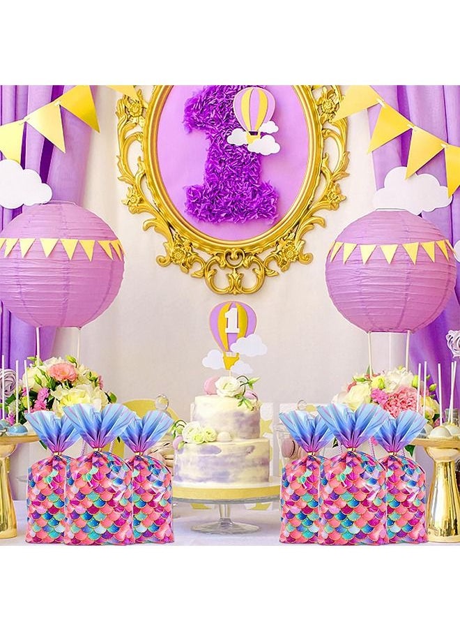HS - 50 Pack Mermaid Party Favor Bags Mermaid Candy Bags Under the Sea Party Supplies Goodie Bags Birthday Party Supplies Gift Bags for Kids Favor Goodie Gift Bags for Birthday Theme Party - Image 1