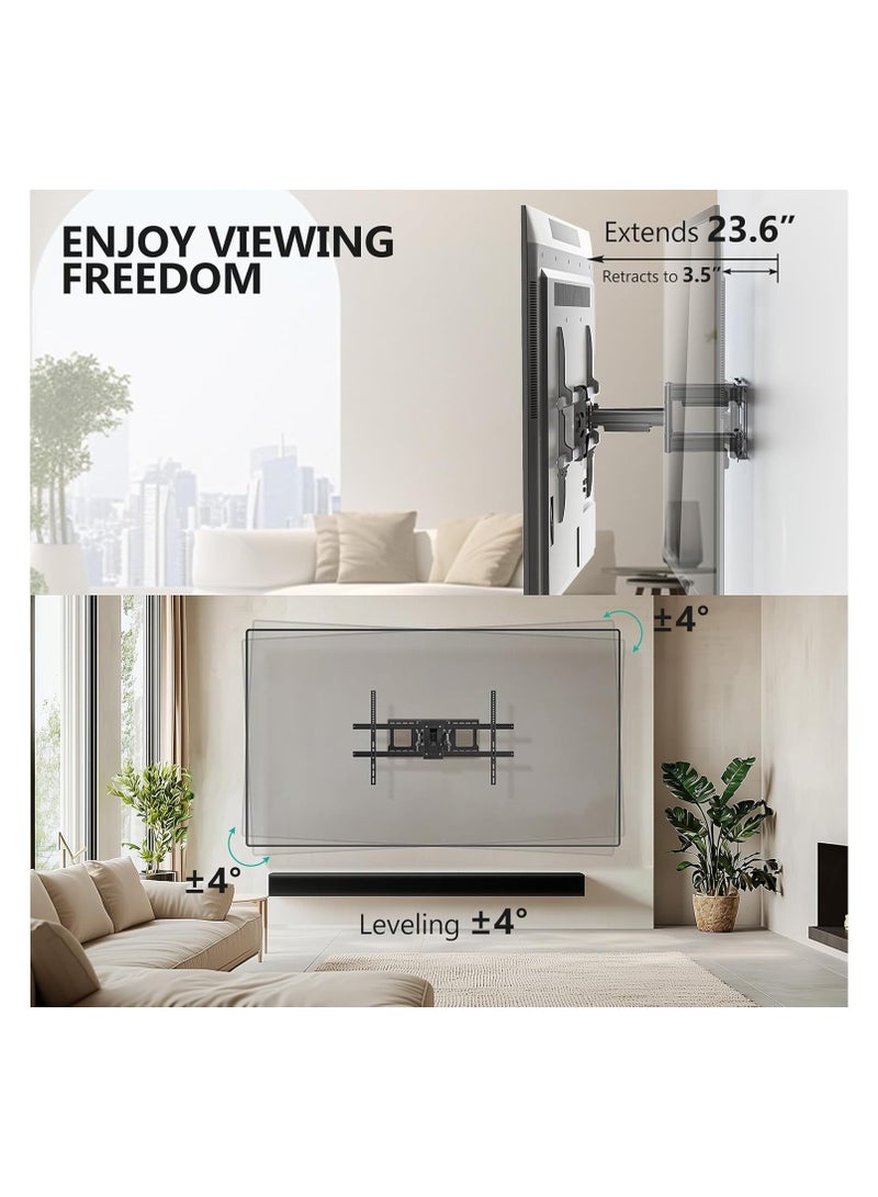 حامل تلفزيون حائطي شديد التحمل بحركة كاملة من 65 إلى 120 بوصة – متوافق مع فيسا حتى 1000×600 ملم – يتحمل حتى 220 باوند – قابل للدوران والإمالة – مناسب لشاشات 4K/8K - Image 3