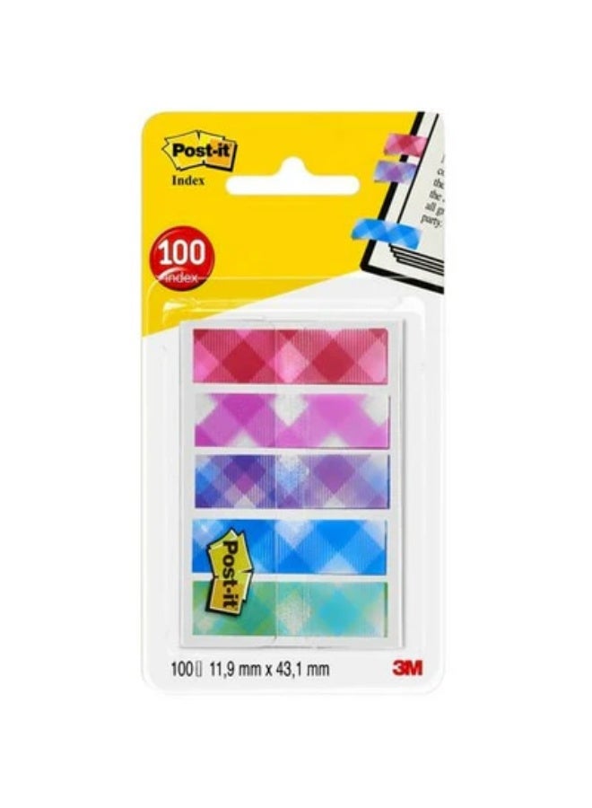 ثري ام علامات تبويب فهرسة نمطية من 3M Post-it® مقاس 11.9 × 43.2 مم بألوان متنوعة - عبوة من 100 - Image 1