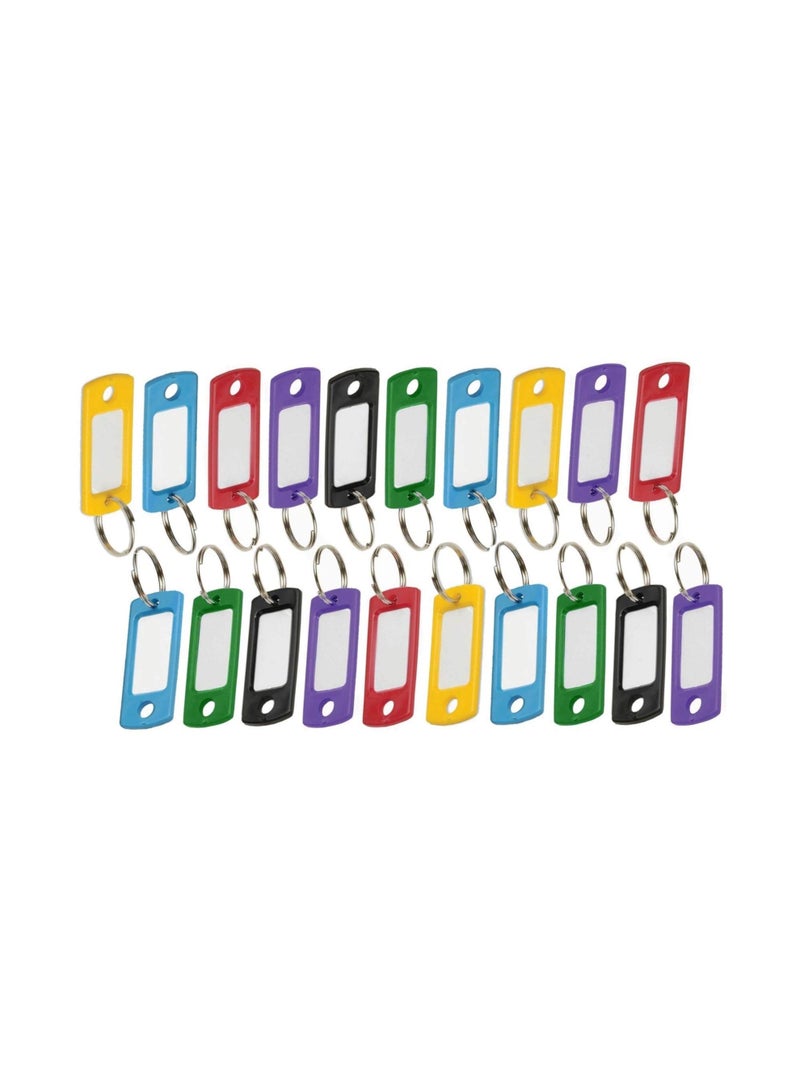 66 Pcs Plastic Colored Keychain Tags With Labels - Key Tag Identifiers, Name Tags, And Labels, Suitable For Usb Drives, Labeled Keychains, Pet Key Id Tags, Small Luggage Tags - Image 3