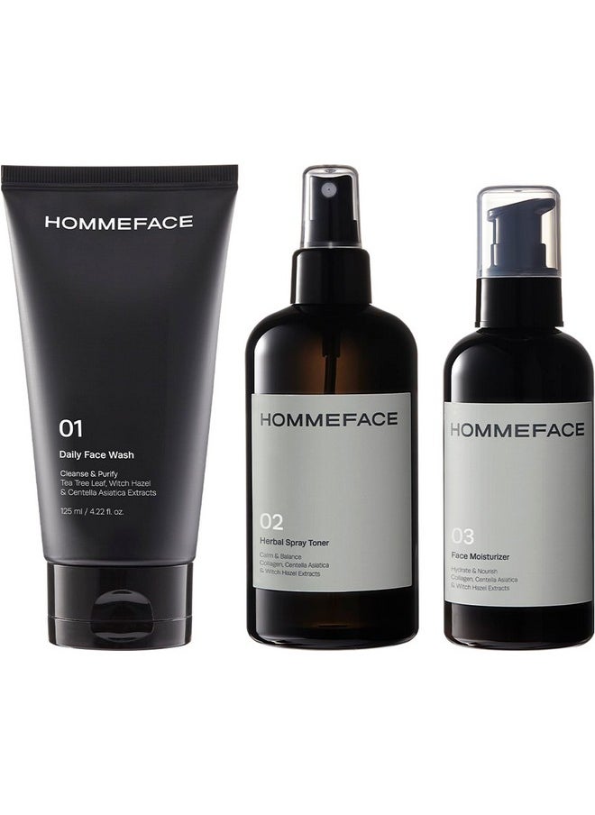 HOMMEFACE HommeFace Daily Trio Skin Care Set for Men, 3-Step Routine  - Image 1