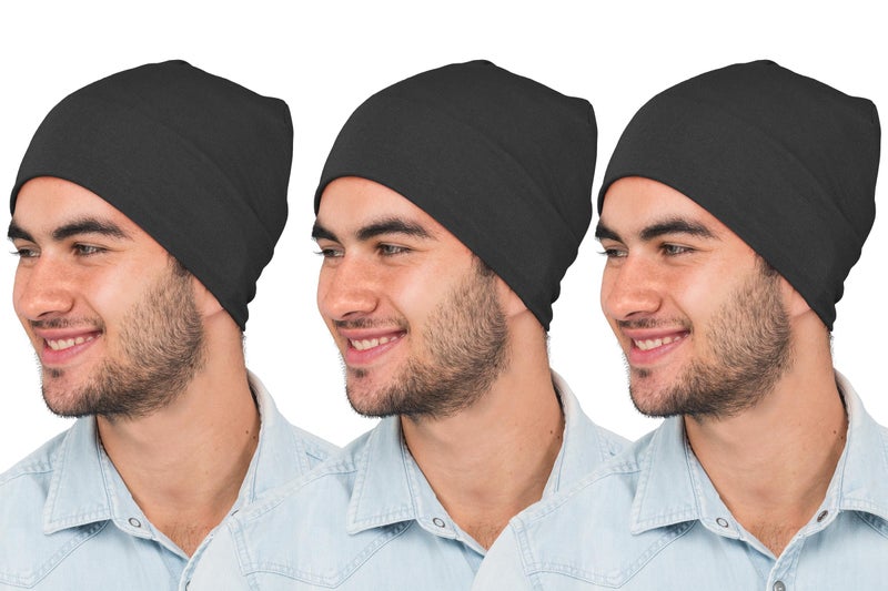 PrimeBox Unisex Helmet Skull Cap for Bikers & Cycling, Cotton Head Caps, Hair Inner Helmet Cover Cap for Men Women, Skull Cap Pack of 3pcs combo - Image 1