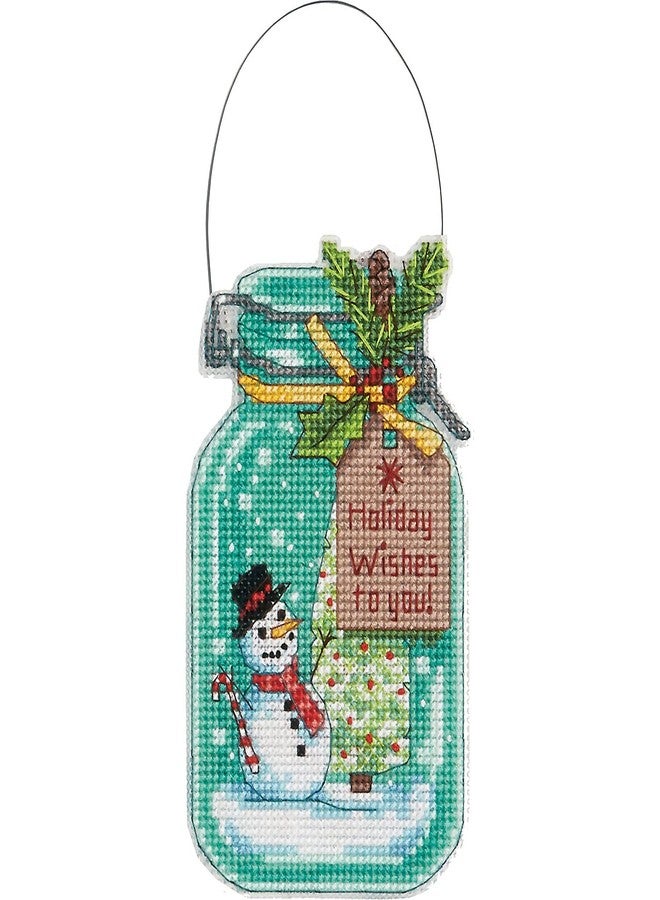 Dimensions 70-08964 Counted Cross Stitch Holiday Mason Jar Ornament Kit, 4pc - Image 5