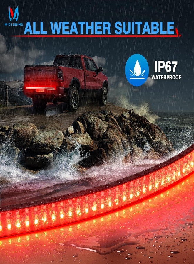 MICTUNING 60 inches Red Sequential Turn Signal Brake Running White Reverse Lights, Triple Row 504 LEDs Tailgate Strip Light Waterproof for Ford F150/RAM 2500 - Image 4