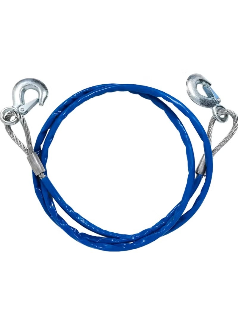 3XR Metal Car Tow Rope Cable - 12mm X3.5 METER Steel Tow Cable with Hooks for Heavy-Duty Towing - Image 1