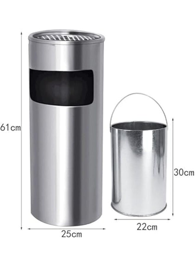 Premium Hygiene Outdoor Dustbins Free Standing Stainless Steel Outdoor Dust Rubbish Bin, 2 In 1 Metal Rubbish Bin Stand Trash can - Image 2