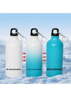 Generic LOGO Outdoor Fitness Mountaineering Water Cup Printing Engraving Diy Large Capacity Cold Color Changing Aluminum Pot Small Mouth Sports Kettle-Color:Purple-Capacity:500ml  - Image 2