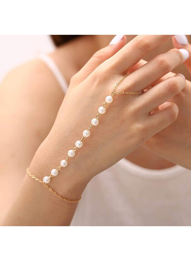Pearl Finger Ring Bracelet - Image 1