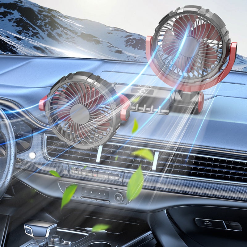 Car Dual Head USB Fan with Parking Sign - Image 4