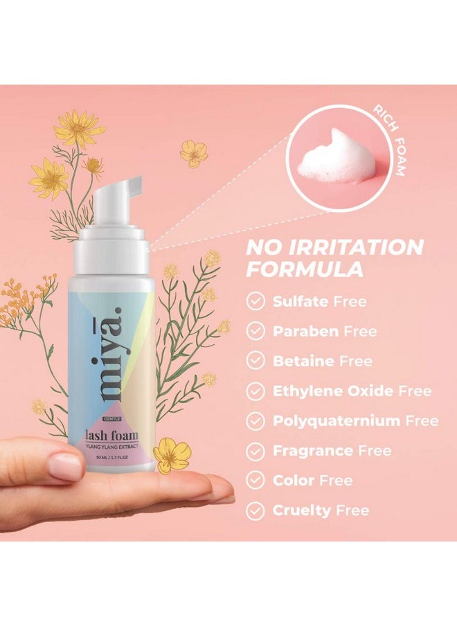 MIYA LASH Eyelash Extension Cleanser + Rose Gold Mascara Wand & Brush | Eyelid Cleanser | Lash Bath | Paraben & Sulfate Free Makeup Remover Lash Cleanser for Extensions | Salon & Home | Miya Lash Shampoo 50ml  - Image 4