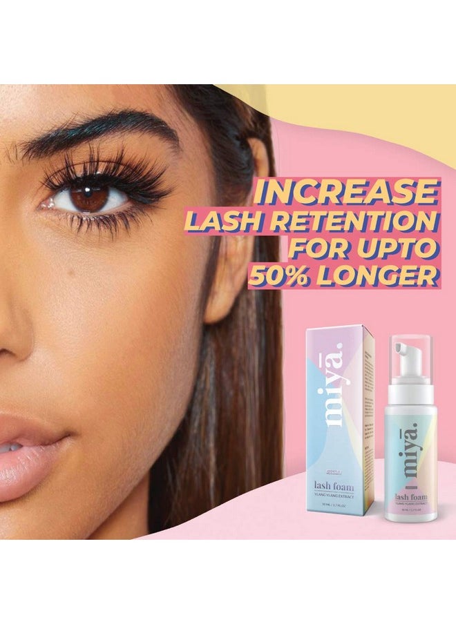 MIYA LASH Eyelash Extension Cleanser + Rose Gold Mascara Wand & Brush | Eyelid Cleanser | Lash Bath | Paraben & Sulfate Free Makeup Remover Lash Cleanser for Extensions | Salon & Home | Miya Lash Shampoo 50ml  - Image 5
