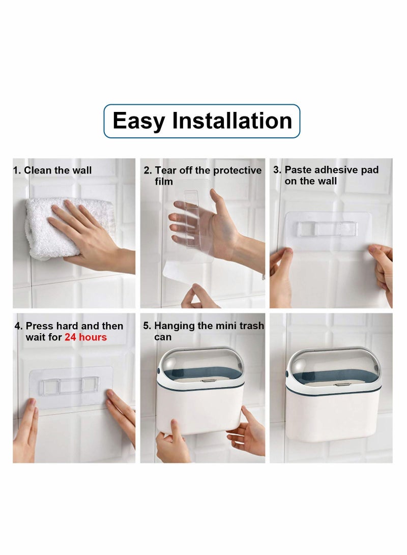 SYOSI Mini Countertop Trash Can with Lid Plastic Swing Lid Countertop Trash Tiny Desktop Waste Garbage Bin for Bathroom Office Kitchen Desk Coffee Table Bathroom Vanity Top - Image 5