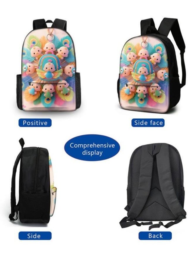 Bright Li Fire New equipment for youth trend! New cartoon bag three-piece set, super convenient daily commuting (available for students, children, friends on outings, mountain climbing, schooling, etc.) - 85 - Image 5