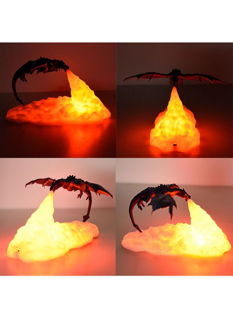 3D Rechargeable Cool Fire Dragon Shape USB Charging LED Night Light Warm Light 9cm