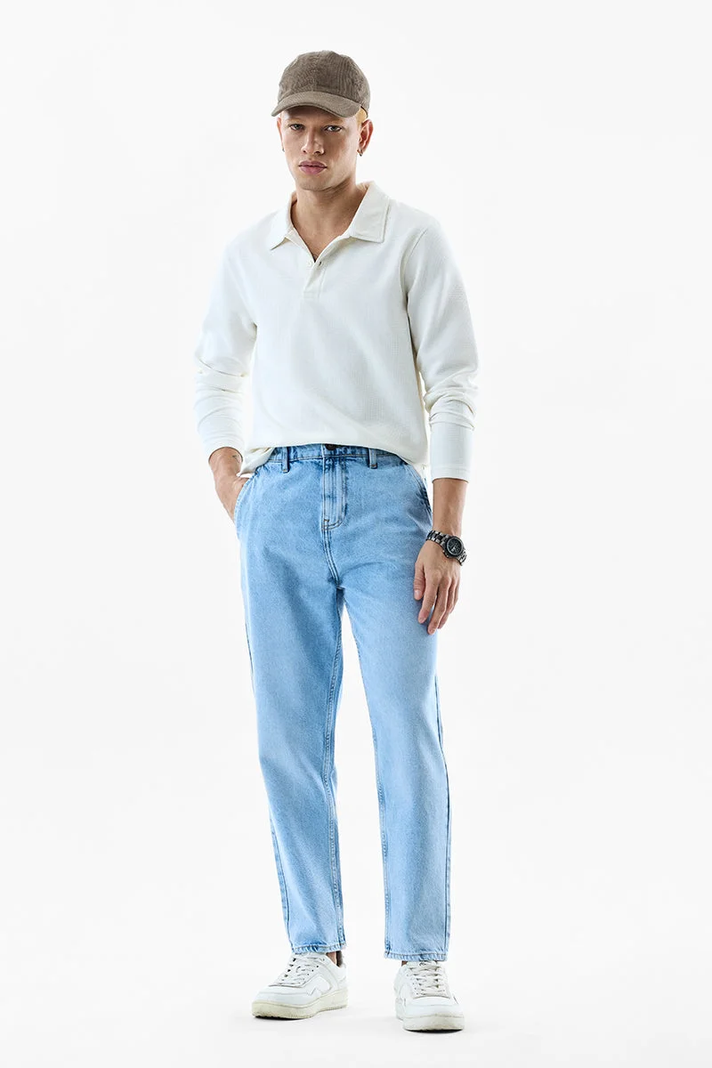سنيتش Light Blue Solid Relaxed Casual Jeans