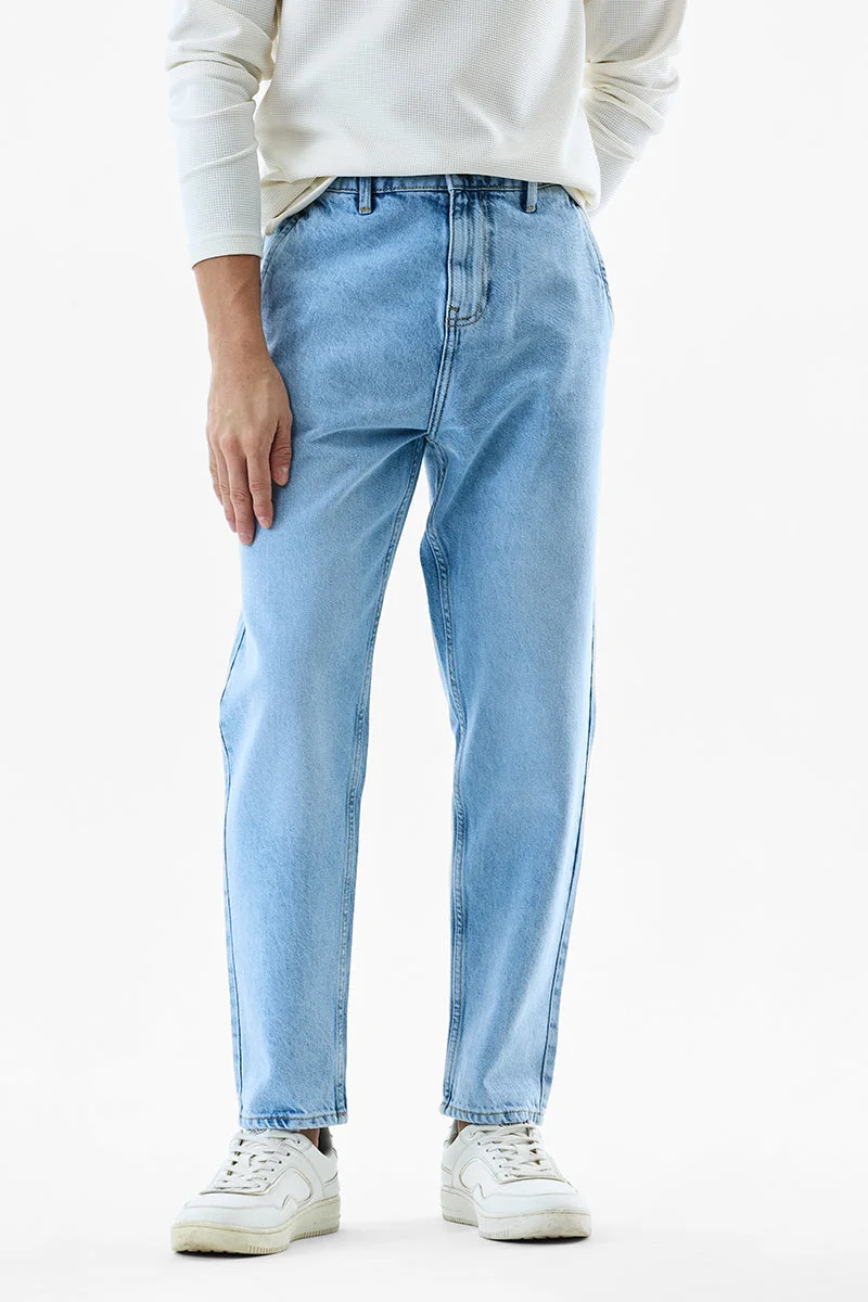 سنيتش Light Blue Solid Relaxed Casual Jeans