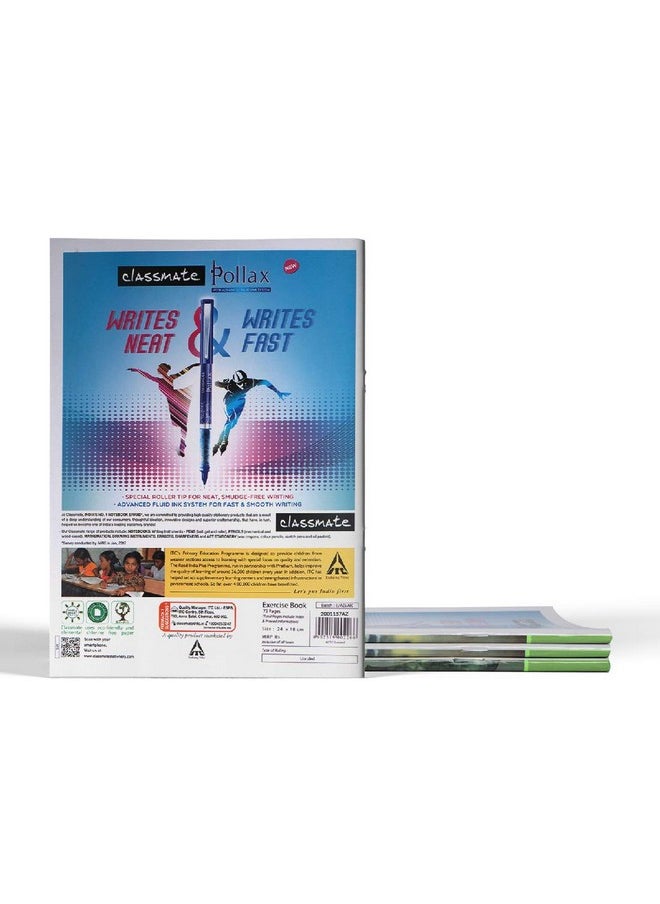 classmate Classmate Notebook - Unruled, 72 Pages, 240 mm x 180 mm - Pack Of 4  - Image 3