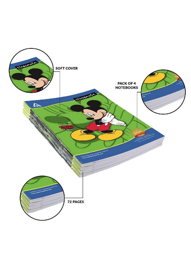 classmate Classmate Notebook - Unruled, 72 Pages, 240 mm x 180 mm - Pack Of 4  - Image 5