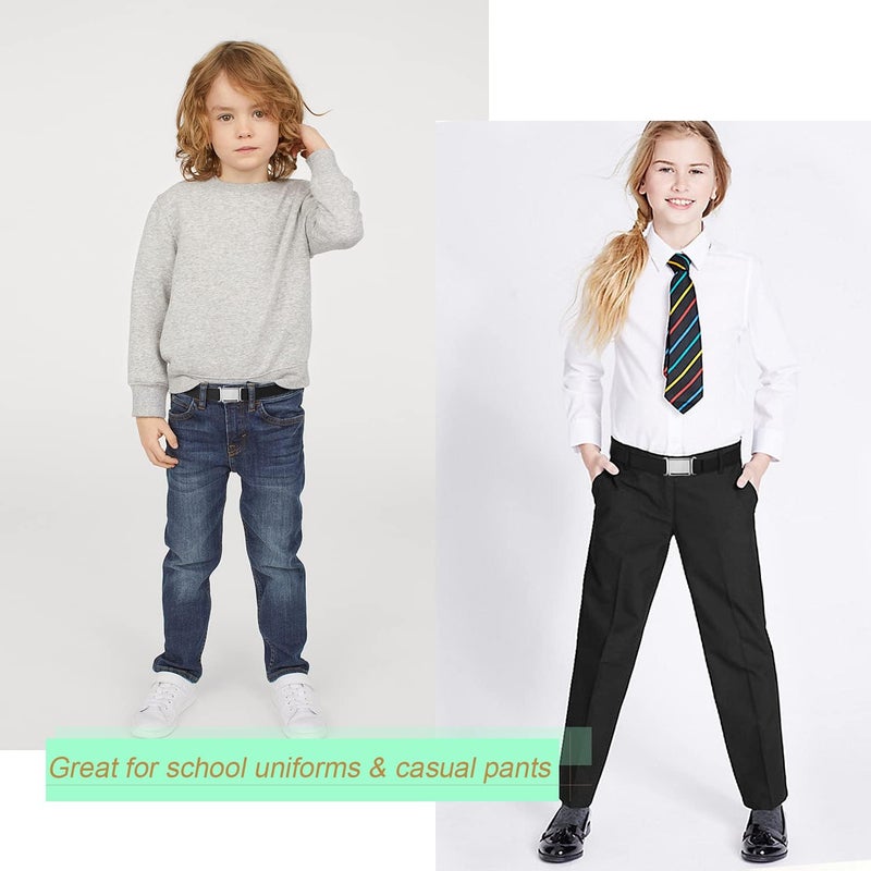 Jas. Good Kids Adjustable Magnetic Belt Boys Girls Elastic Belt with Easy Magnetic Buckle for Back to School Girls - Image 2