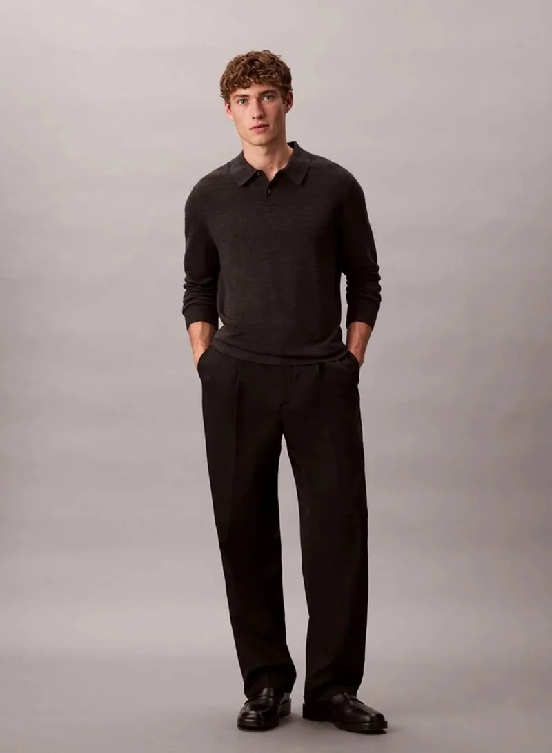 Calvin Klein Merino Polo Jumper