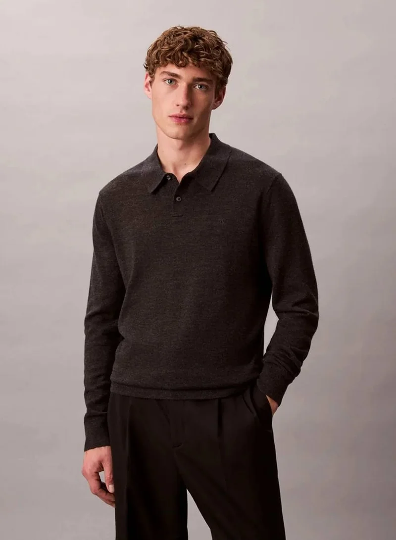 Calvin Klein Merino Polo Jumper