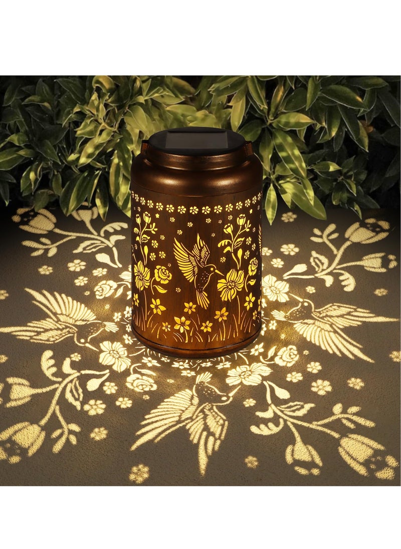 spa luxetique Solar Lanterns Outdoor Waterproof Hummingbird Garden Decor Gifts for Women Mom Grandma Hanging Solar Lights Metal Solar Decoration Outs  - Image 1