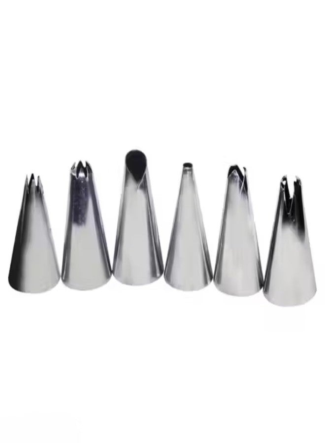 Cake Decorating Nozzle Set - 8 Stainless Steel Icing Tips - 1 Coupler - 1 Piping Bag - Pastry Tools for Cupcakes, Cakes, Cookies - DIY Baking Kit - Easy Clean - Reusable - Image 1