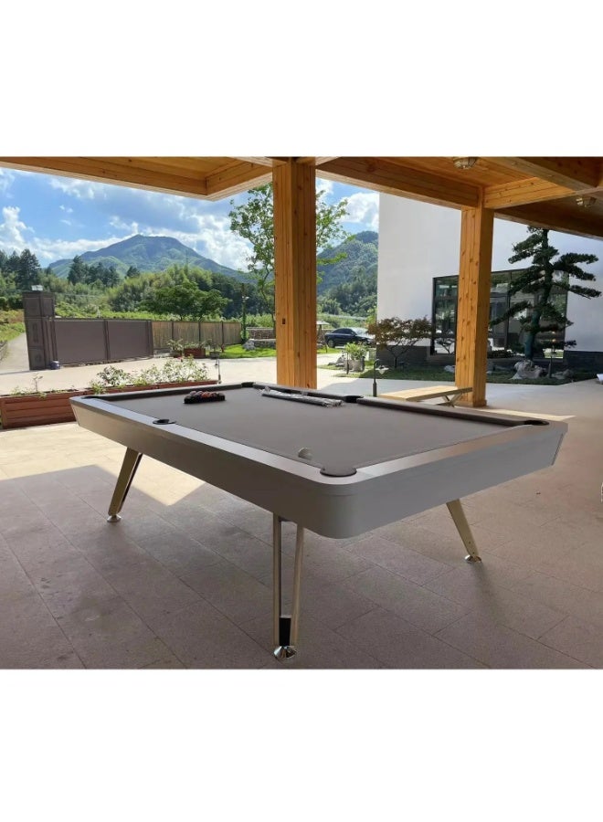 Cool Baby Style 8-ft 3 IN 1 Professional Billiard Pool Tables with Full Accessory Pool Table with Table Tennis Top - White with Grey Felt - Image 2