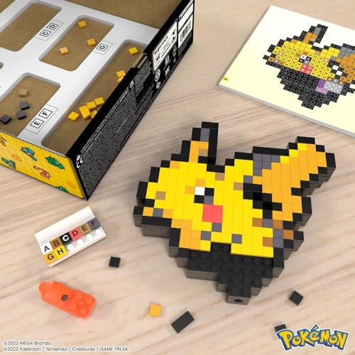 Mega Brands Mega Pokémon Pikachu Construction Set, Articulated Figure, Retro Pixelated Style, 15 cm, Wall or Table Decoration, 400 Pieces, Collectable, Children's Toy, Age 7 Years, HTH74 - Image 2