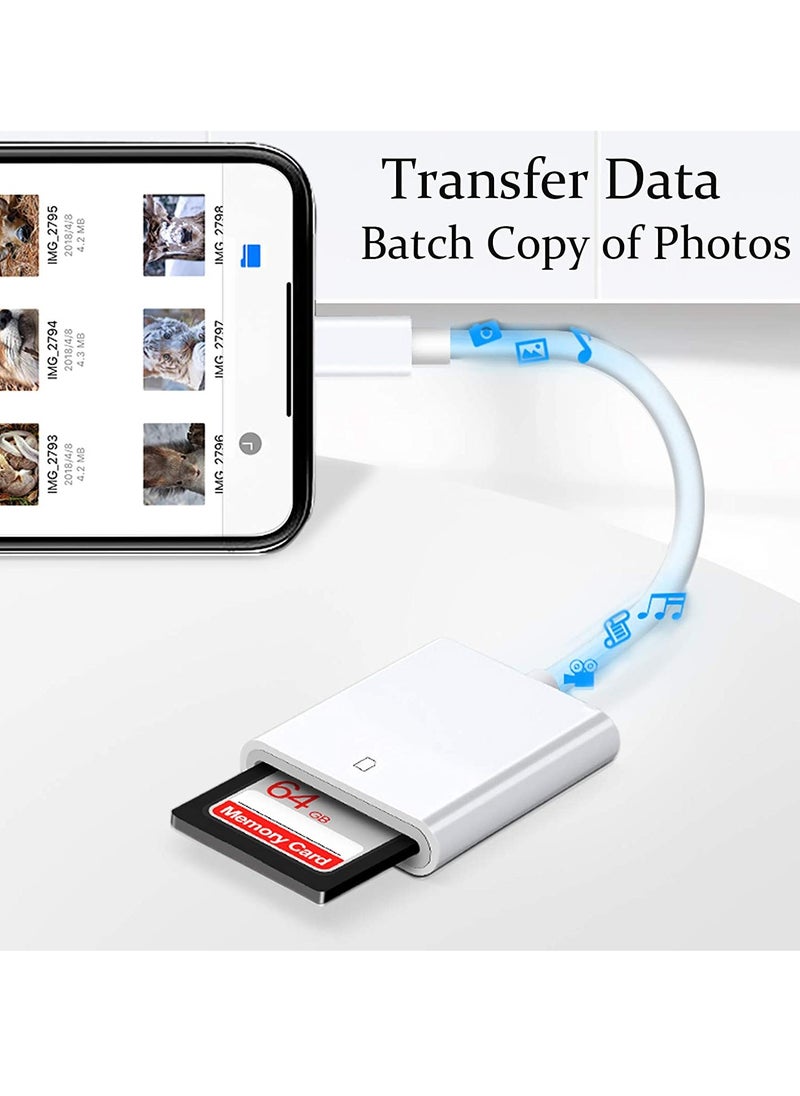 KASTWAVE - For Apple Lightning to SD Card Camera Reader Adapter for iPhone iPad(USB 3.0/2.0) DSLR Camera Trail Game Camera Card Viewer Reader for iPhone 12 Mini, No APP Needed-Plug and Play - Image 1