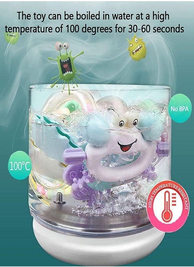 Vinnatsu Teether Rattle for Baby 6 PCS Set Toddler Toys Silicon Teether for Baby Toys 6 Months Shake Rattle Sensory Teether Early Development Learning Music Toy  - Image 3