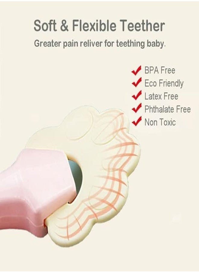 Vinnatsu Teether Rattle for Baby 6 PCS Set Toddler Toys Silicon Teether for Baby Toys 6 Months Shake Rattle Sensory Teether Early Development Learning Music Toy  - Image 4