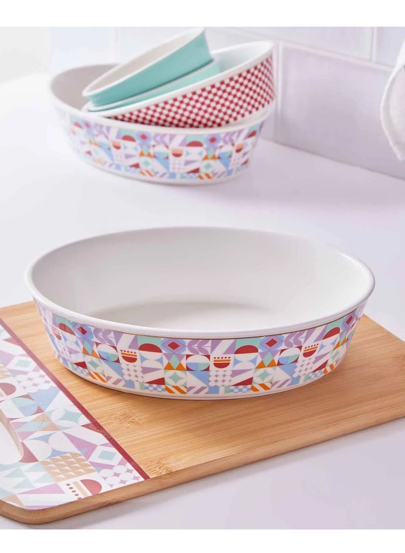 Karaca Lyra Colorful Oval Bakeware 22 cm